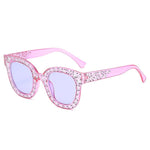 Oversized Mosaic Star Sunglasses for Women - Retro Cute Catwalk Glasses UV400 Eyewear