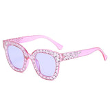 Oversized Mosaic Star Sunglasses for Women - Retro Cute Catwalk Glasses UV400 Eyewear