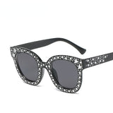 Oversized Mosaic Star Sunglasses for Women - Retro Cute Catwalk Glasses UV400 Eyewear
