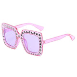 Oversized Mozaïek Star Zonnebril voor Dames - Retro Leuke Catwalk Bril UV400 Eyewear