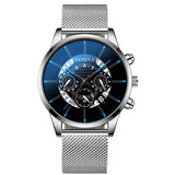 Klassische Armbanduhr für Herren – Quarz-Stahlband Luxusuhr Kalender Business