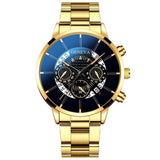 Classic Wristwatch for Men - Quartz Steel Belt Luxury Watch Calendar Business