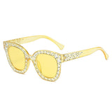 Oversized Mozaïek Star Zonnebril voor Dames - Retro Leuke Catwalk Bril UV400 Eyewear