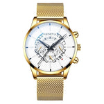 Classic Wristwatch for Men - Quartz Steel Belt Luxury Watch Calendar Business