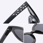 Lunettes de soleil étoiles mosaïque surdimensionnées pour femmes - Lunettes rétro mignonnes Catwalk Lunettes UV400
