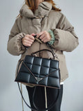 Luxus-Umhängetasche mit Klappe und Kette für Damen – modische Geldbörse aus PU-Leder, klassische Handtasche