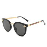 Vintage Bee-zonnebril voor dames - Retro-bril met kleurovergang Eyewear UV400 Driving Shades