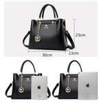 Soft Leather Handbag for Women - Luxury Designer 3 Layer Shoulder Crossbody Bag