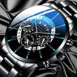 Classic Wristwatch for Men - Quartz Steel Belt Luxury Watch Calendar Business