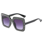 Übergroße Mosaic Star-Sonnenbrille für Damen – niedliche Retro-Laufstegbrille UV400-Brille