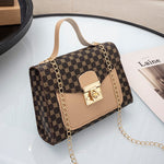 Luxury Shoulder Bag with Gold Chain - Crossbody Small Square Clutch Handbag