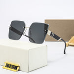 Übergroße randlose Sonnenbrille für Damen – quadratische Designer-Sonnenbrille mit UV400-Schatten