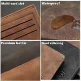Thin Billfold Wallet for Men - Waterproof Credit Card Holder Coin Bag Zipper Money Purse